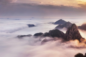 黄山云海风景3440x1440带鱼屏桌面壁纸