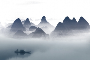 中国风古风淡雅水墨风景