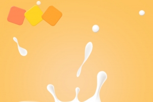 飞溅牛奶奶粉橙色PSD分层主图背景素材