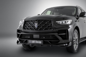  infiniti qx80 infiniti 黑色 大灯 侧视图 4k壁纸 3840x2160