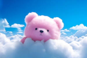 天空 云 可爱小熊 3000x2000高清全屏壁纸