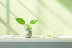 护眼清新绿植窗台3440x1440带鱼屏壁纸