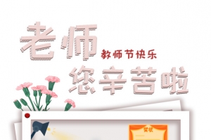 教师节老师您辛苦啦手绘人物鲜花相框