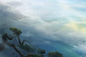 中国风手绘场景古风水墨banner