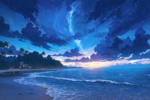 海边余霞风景 3000x2000桌面壁纸高清全屏